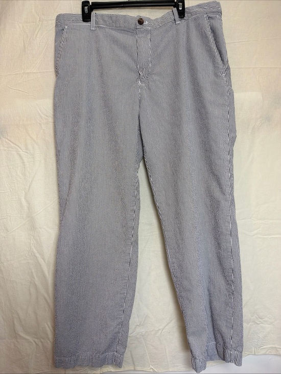 Izod Other - IZOD Men’s Blue White Striped Seersucker Pants Straight Leg Flat Front